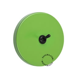 interrupteur vert va-et-vient ou simple - levier noir