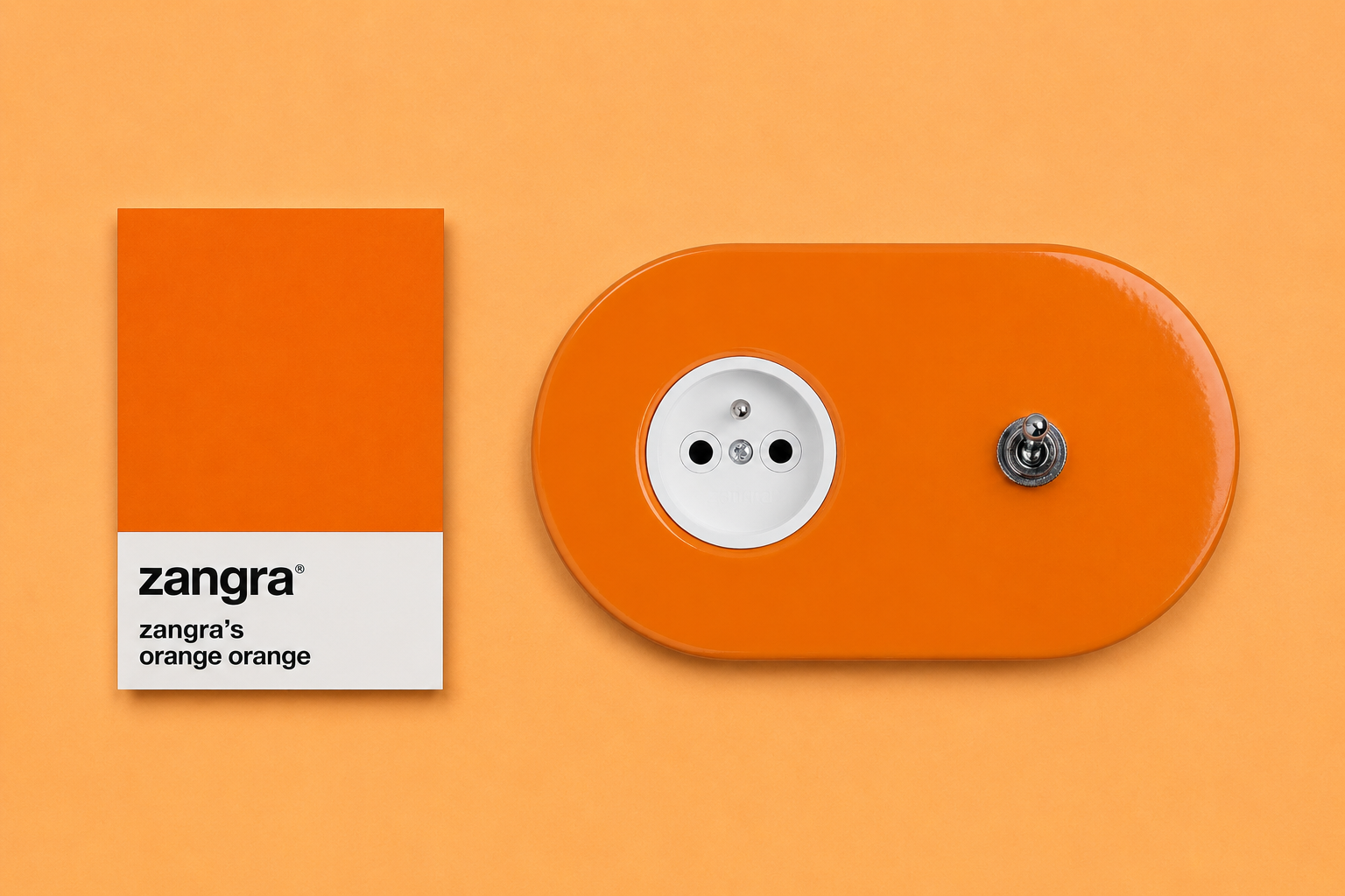 orange flush mount socket & two-way or simple switch – nickel-plated toggle