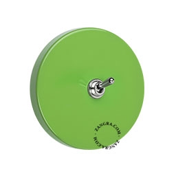 interrupteur vert va-et-vient ou simple - levier nickelé