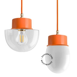 gelakte hanglamp - oranje
