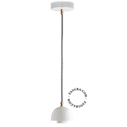 lampada a sospensione in porcellana bianca