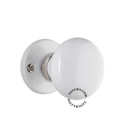 white porcelain double doorknob