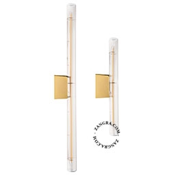 gylden væg eller loft lampe S14d - transparent stick pære