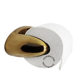 toiletpapirholder i gyldent porcelæn