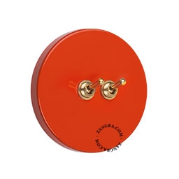 double interrupteur rouge va-et-vient ou simple - levier en laiton