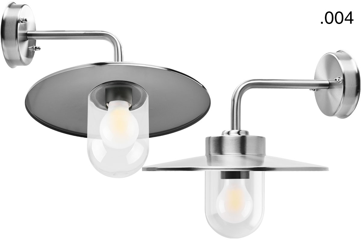 zilverkleurige industriële gevellamp Eduardo - IP54