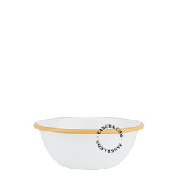 ciotola in smalto bianco con bordo caramellato - Ø 16 cm