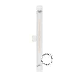 S14d stick pære 30cm - riflet glas