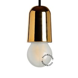 casquilho E27 de porcelana banhado a ouro18k