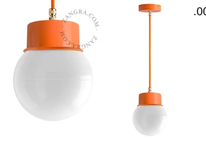 candeeiro suspenso laranja - abajur de vidro - Ø 10cm
