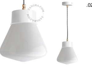 hvid pendellampe - glasskærm - Ø 10 cm