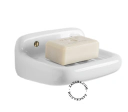 vægmonteret sæbeholder i porcelæn