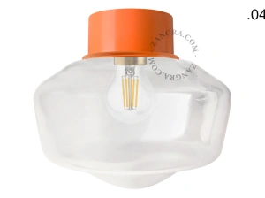 orange wall or ceiling light - glass shade - Ø 10 cm