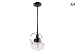 snoerlamp met glazen kap