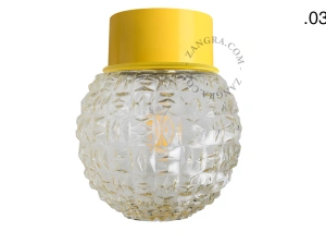 lampa ścienna lub sufitowa żółta - szklany klosz - Ø 10cm