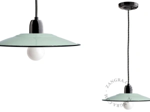 mint enamelled pendant light - Ø 28 cm