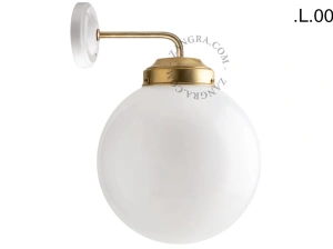 applique en laiton - globe en verre