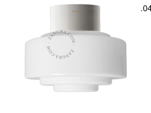 candeeiro de parede ou de teto em porcelana branca - abajur de vidro - Ø 10cm - IP54