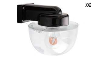badeværelse sort porcelænsvæglampe med glasskærm - IP54