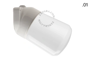 candeeiro de parede em porcelana branca para casa de banho - Ø 9,5 cm - abajur de vidro - IP54