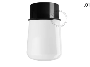 candeeiro de teto ou de parede preto - abajur de vidro - Ø 10 cm