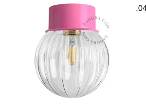 pink wall or ceiling light - glass shade - Ø 10 cm