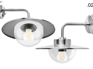 silver-coloured wall light Eduardo - IP54