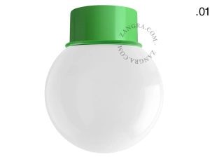 applique ou plafonnier vert - globe en verre - Ø 10 cm