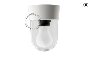 biała lampa ścienna lub sufitowa ze szklanym kloszem - Ø 11 cm