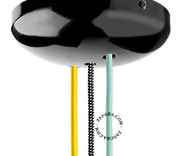 metallic ceiling rose XL (3 cables) - black