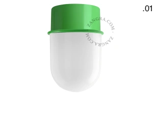 applique ou plafonnier vert - globe en verre - Ø 10 cm
