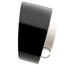 candeeiro de parede em porcelana preta - Ø 8,5 cm