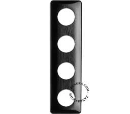 black bakelite cover for 4 switches/sockets