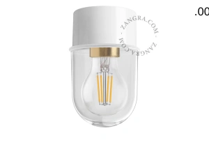 vit vägg/taklampa - glasskärm - Ø 8 cm