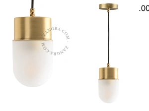 brass pendant light - glass shade - Ø 10 cm