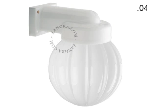 zewnętrzna lub łazienkowa lampa ścienna biała porcelana ze szklanym kloszem - IP54