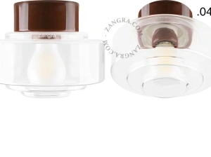 lámpara de porcelana marrón David - Ø 10 cm