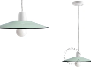 mint enamelled pendant light - Ø 28 cm