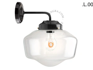 applique noire - globe en verre