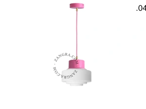 lámpara colgante rosa - pantalla de vidrio - Ø 10 cm