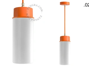 orange pendellampe - glasskærm - Ø 10 cm