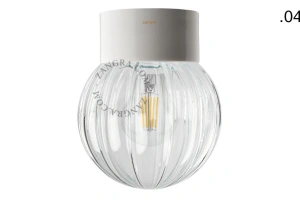 candeeiro de parede ou de teto em porcelana branca - abajur de vidro - Ø 10cm - IP54