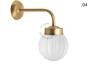 wandlamp in messing en glas - IP43