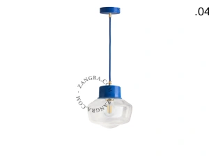 gelakte hanglamp - blauw