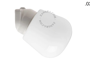 candeeiro de parede em porcelana branca para casa de banho - Ø 9,5 cm - abajur de vidro - IP54