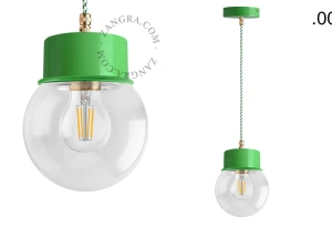 candeeiro suspenso verde - abajur de vidro - Ø 10cm