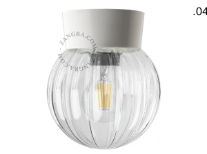 biała lampa ścienna lub sufitowa ze szklanym kloszem - Ø 11 cm