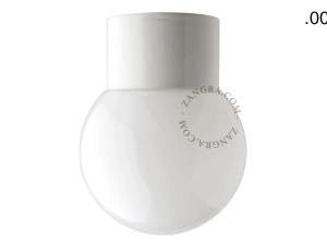 lampa biała porcelana ze szklanym kloszem