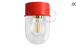 rød væg eller loftslampe - glas skærm - Ø 10 cm