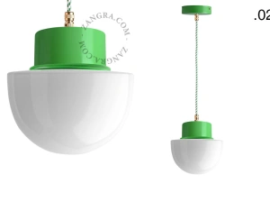 candeeiro suspenso verde - abajur de vidro - Ø 10cm